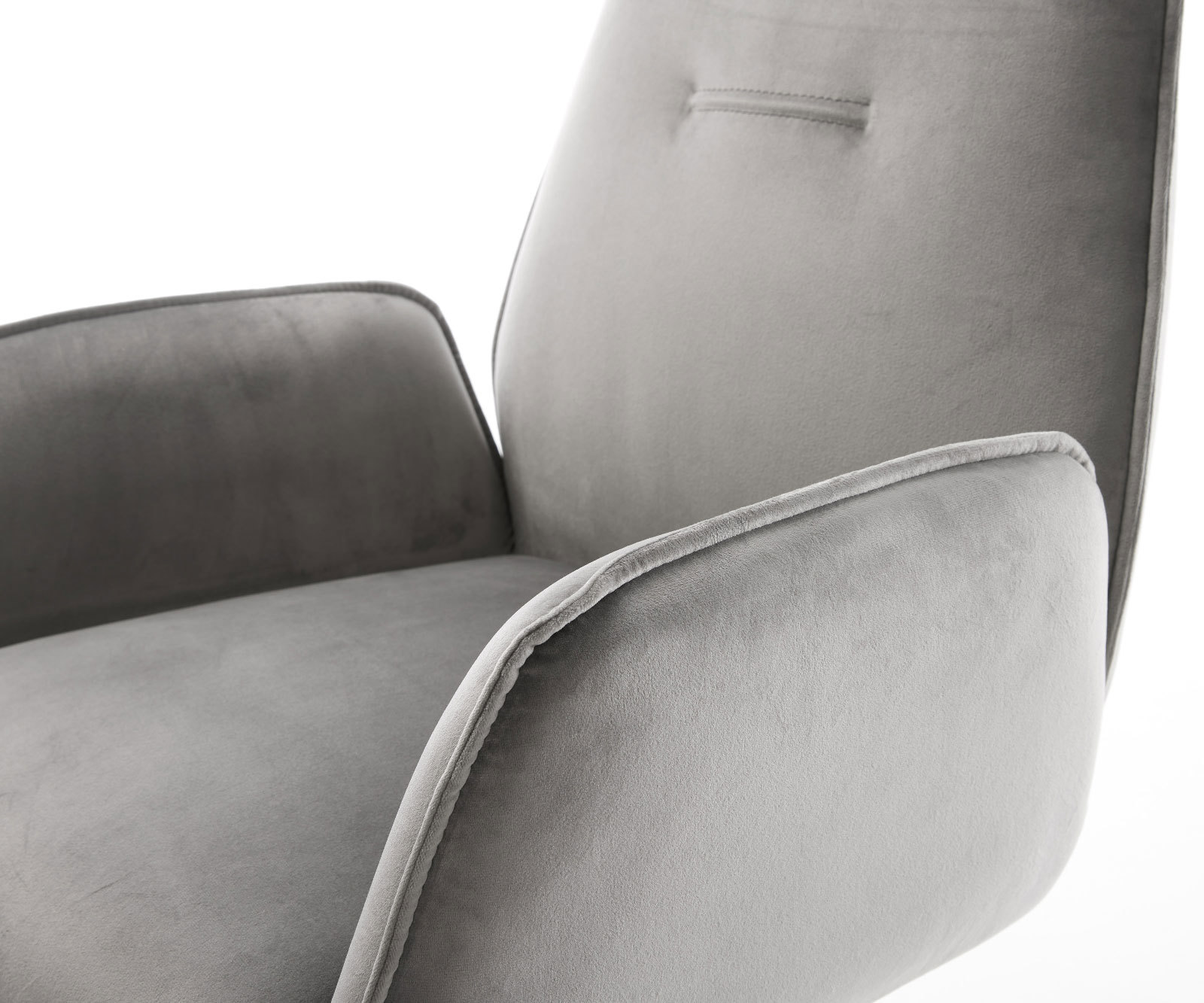 Étkezőszék Zoa-Flex bársony szürke vékony fém láb zsákrugós - Image 4