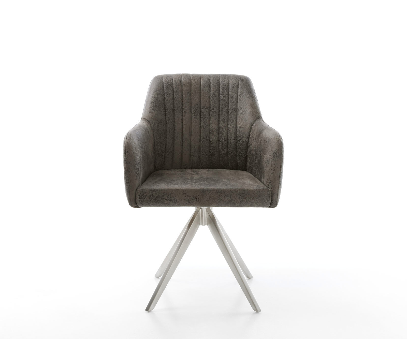 Étkezőszék Greg-Flex mikroszálas szürke vintage antracit kereszt láb szögletes rozsdamentes acél zsákrugós - Image 2