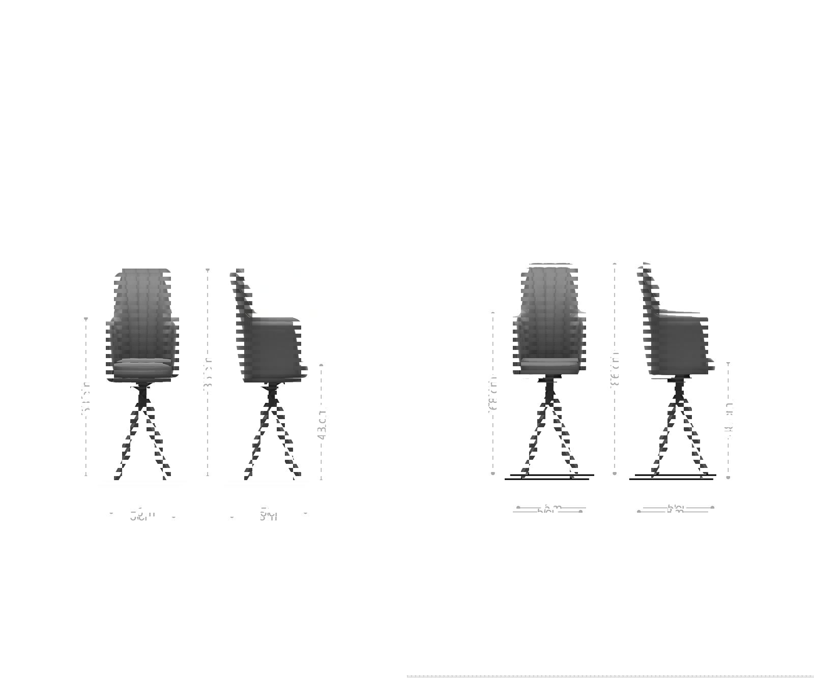 Étkezőszék Greg-Flex mikroszálas szürke vintage antracit kereszt láb szögletes rozsdamentes acél zsákrugós - Image 6