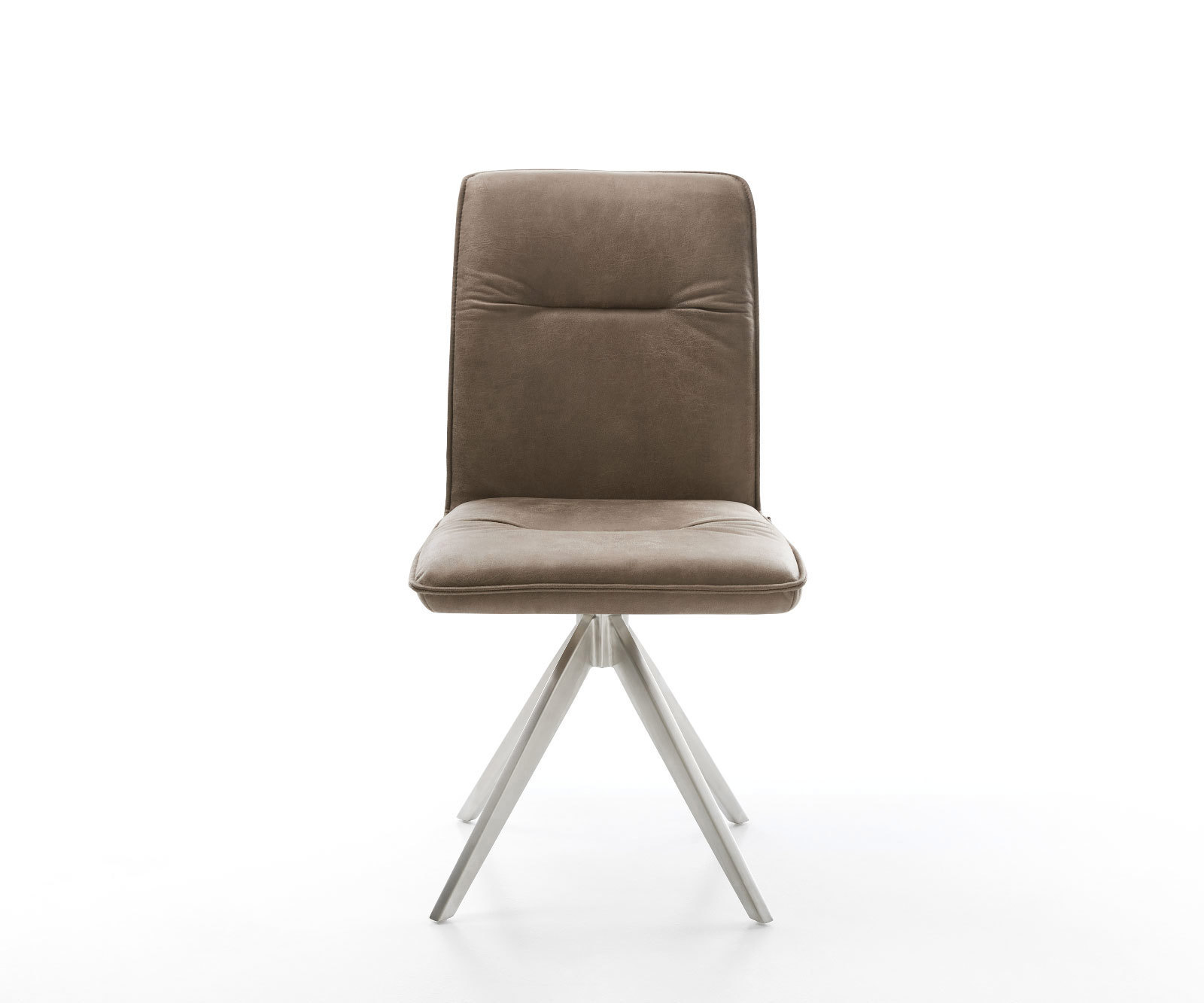 Étkezőszék Vinjo-Flex mikroszálas taupe vintage kereszt láb szögletes rozsdamentes acél - Image 2