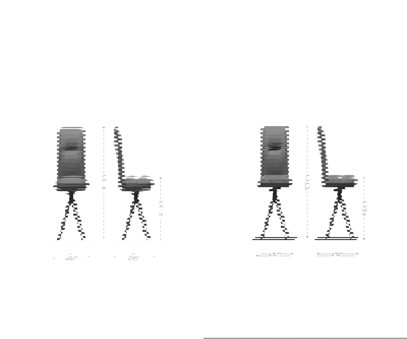 Étkezőszék Vinjo-Flex mikroszálas taupe vintage kereszt láb szögletes rozsdamentes acél - Image 6