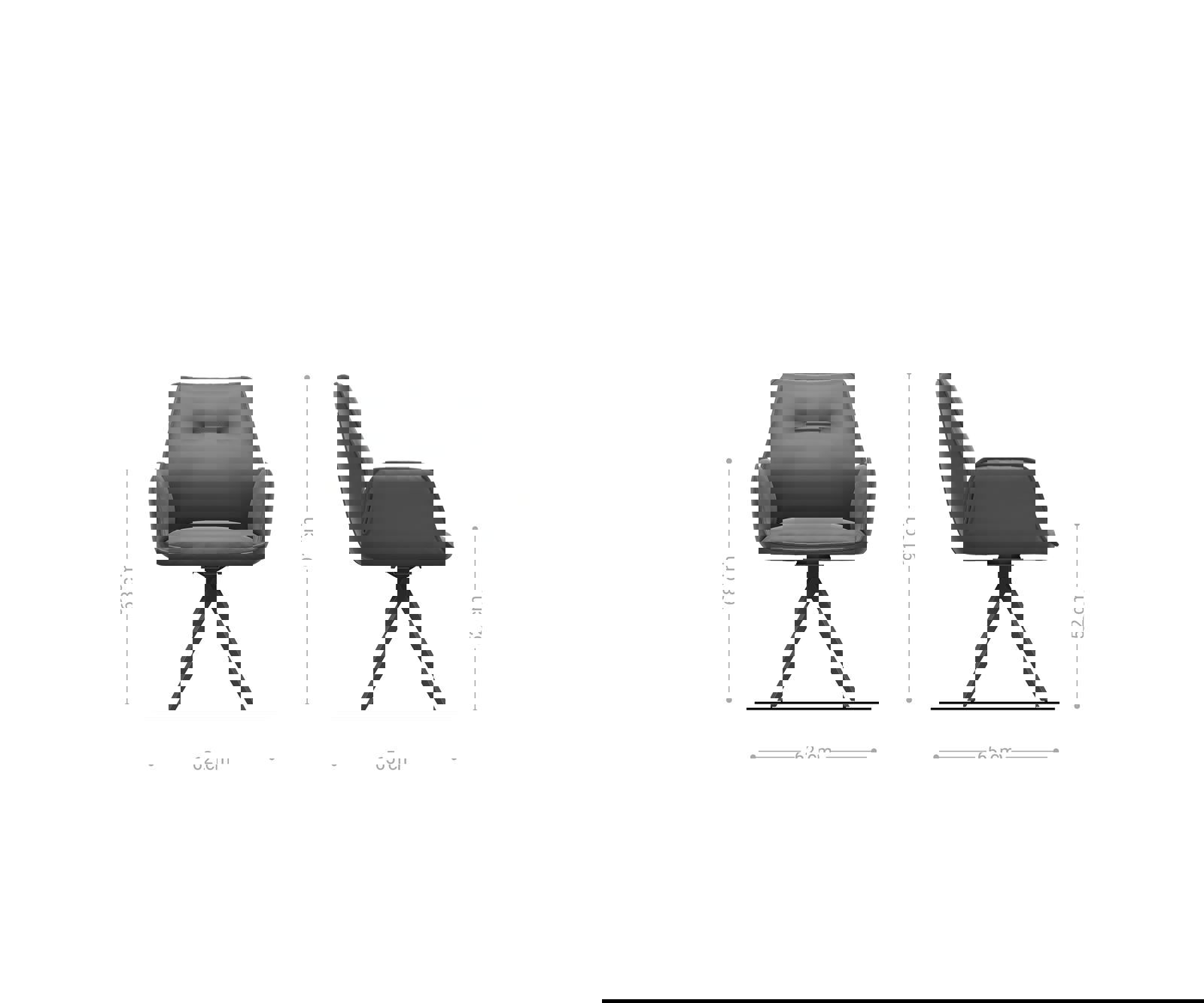 Étkezőszék Zoa-Flex mikroszálas taupe vintage kereszt láb szögletes rozsdamentes acél zsákrugó - Image 6