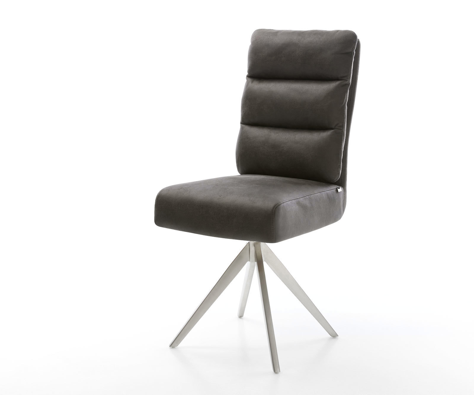 Étkezőszék Pela-Flex mikroszálas antracit vintage kereszt láb szögletes rozsdamentes acél zsákrugó