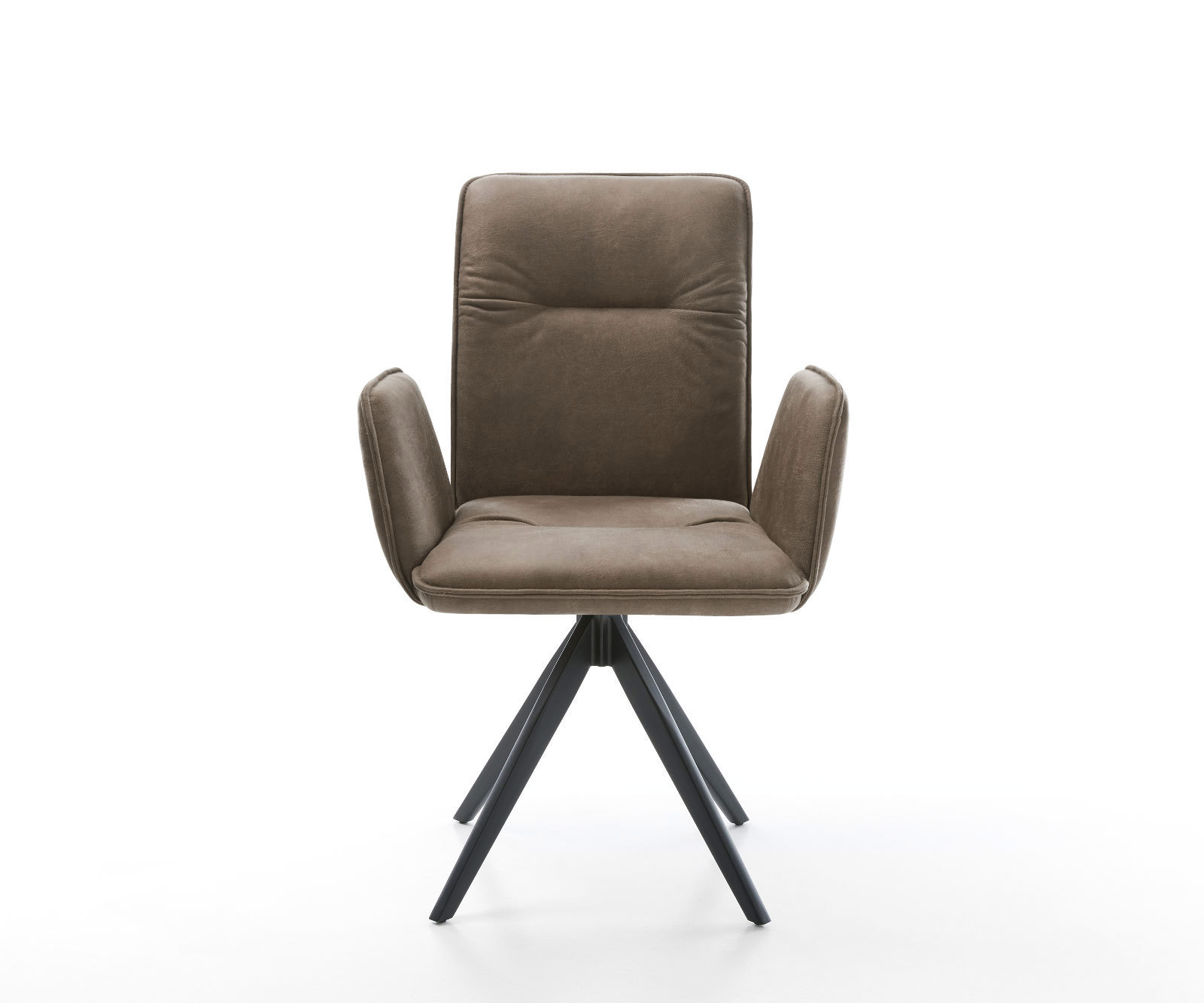 Étkezőszék Vinja-Flex mikroszálas taupe vintage kereszt láb szögletes fekete - Image 2