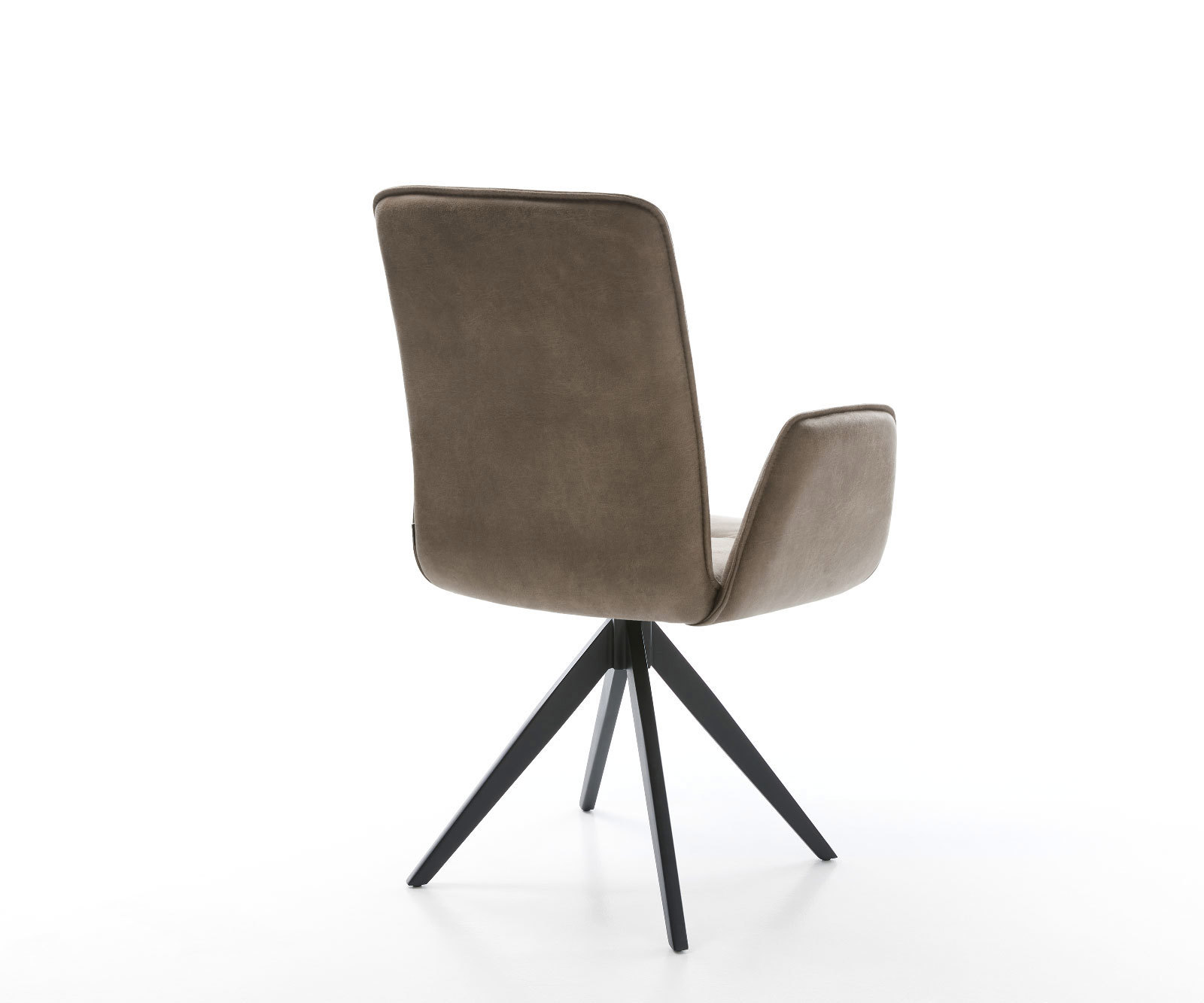 Étkezőszék Vinja-Flex mikroszálas taupe vintage kereszt láb szögletes fekete - Image 5