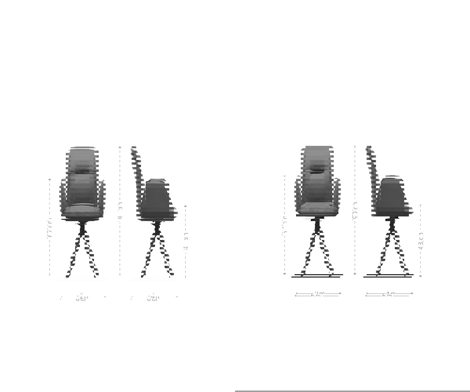 Étkezőszék Vinja-Flex mikroszálas taupe vintage kereszt láb szögletes fekete - Image 6