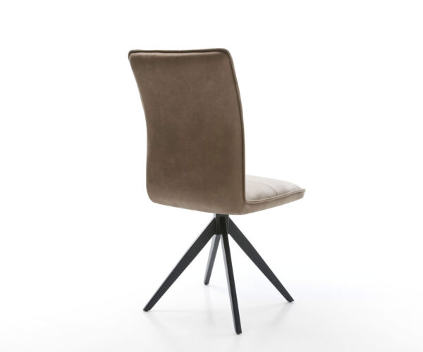Étkezőszék Maddy-Flex mikroszálas taupe vintage kereszt láb szögletes fekete - Image 5