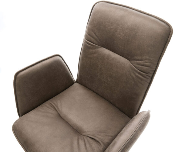 Étkezőszék Vinja-Flex mikroszálas taupe vintage étkezőszék kerek rozsdamentes acél - Image 4