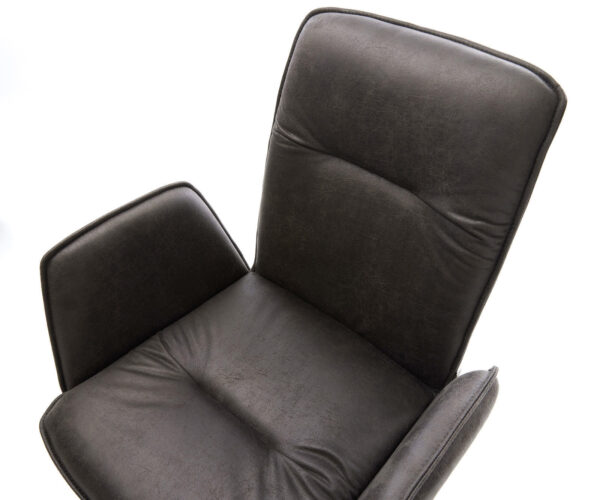 Étkezőszék Vinja-Flex mikroszálas antracit vintage étkezőszék kerek fekete - Image 4