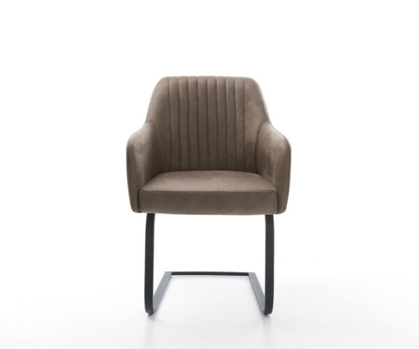 Étkezőszék Greg-Flex mikroszálas taupe vintage étkezőszék lapos fekete zsákrugós - Image 2