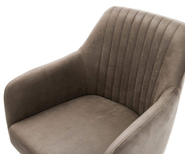 Étkezőszék Greg-Flex mikroszálas taupe vintage étkezőszék lapos fekete zsákrugós - Image 4