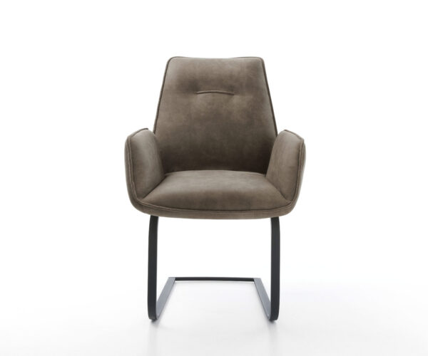 Étkezőszék Zoa-Flex mikroszálas taupe vintage étkezőszék lapos fekete zsákrugós - Image 2