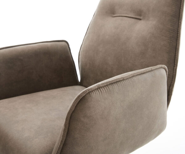 Étkezőszék Zoa-Flex mikroszálas taupe vintage étkezőszék lapos fekete zsákrugós - Image 4