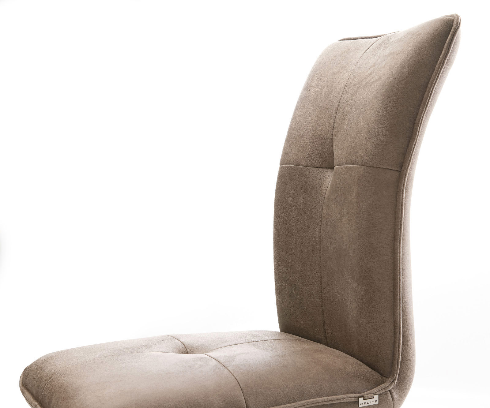 Étkezőszék Maddy-Flex mikroszálas taupe vintage 4 láb kúpos rozsdamentes acél - Image 4