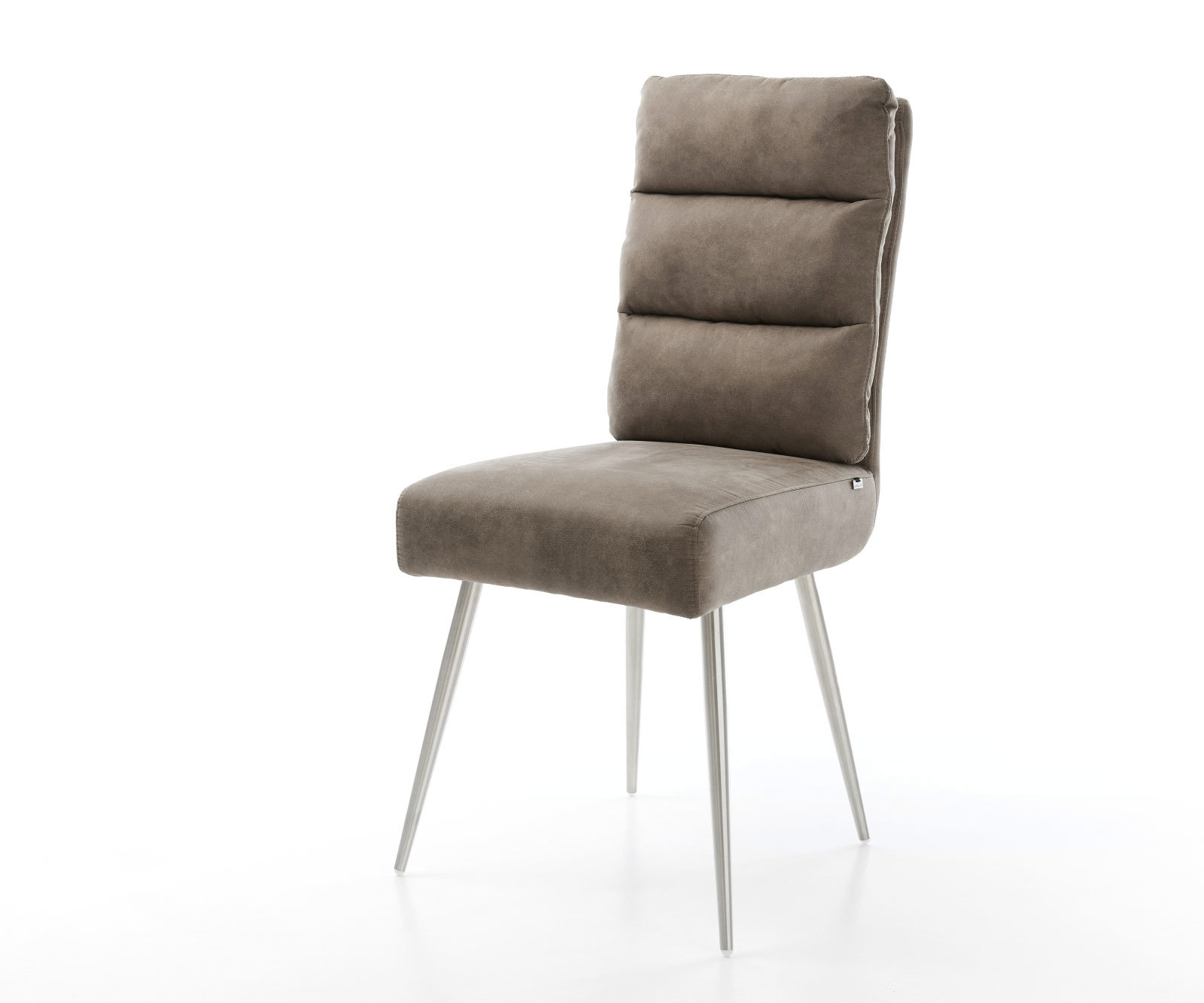 Étkezőszék Pela-Flex mikroszálas taupe vintage 4 lábú kúpos rozsdamentes acél zsákrugós