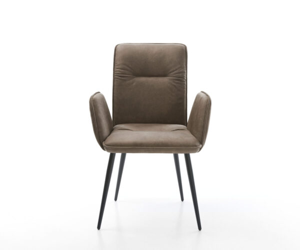 Étkezőszék Vinja-Flex mikroszálas taupe vintage 4 láb kúpos fekete - Image 2