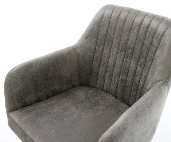 Étkezőszék Greg-Flex mikroszálas szürke vintage 4 láb kúpos fekete zsákrugós - Image 4