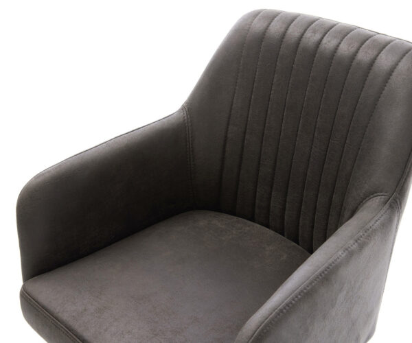 Étkezőszék Greg-Flex mikroszálas antracit vintage 4 láb kúpos fekete zsákrugós - Image 4