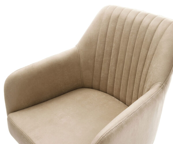 Étkezőszék Greg-Flex mikroszálas bézs vintage 4 láb kúpos fekete zsákrugós - Image 4