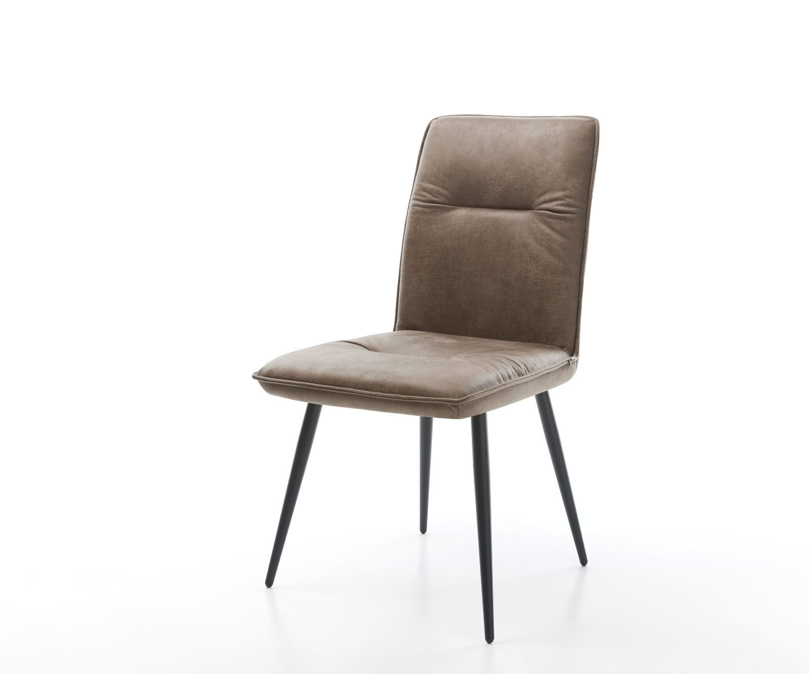 Étkezőszék Vinjo-Flex mikroszálas taupe vintage 4 lábú kúpos fekete