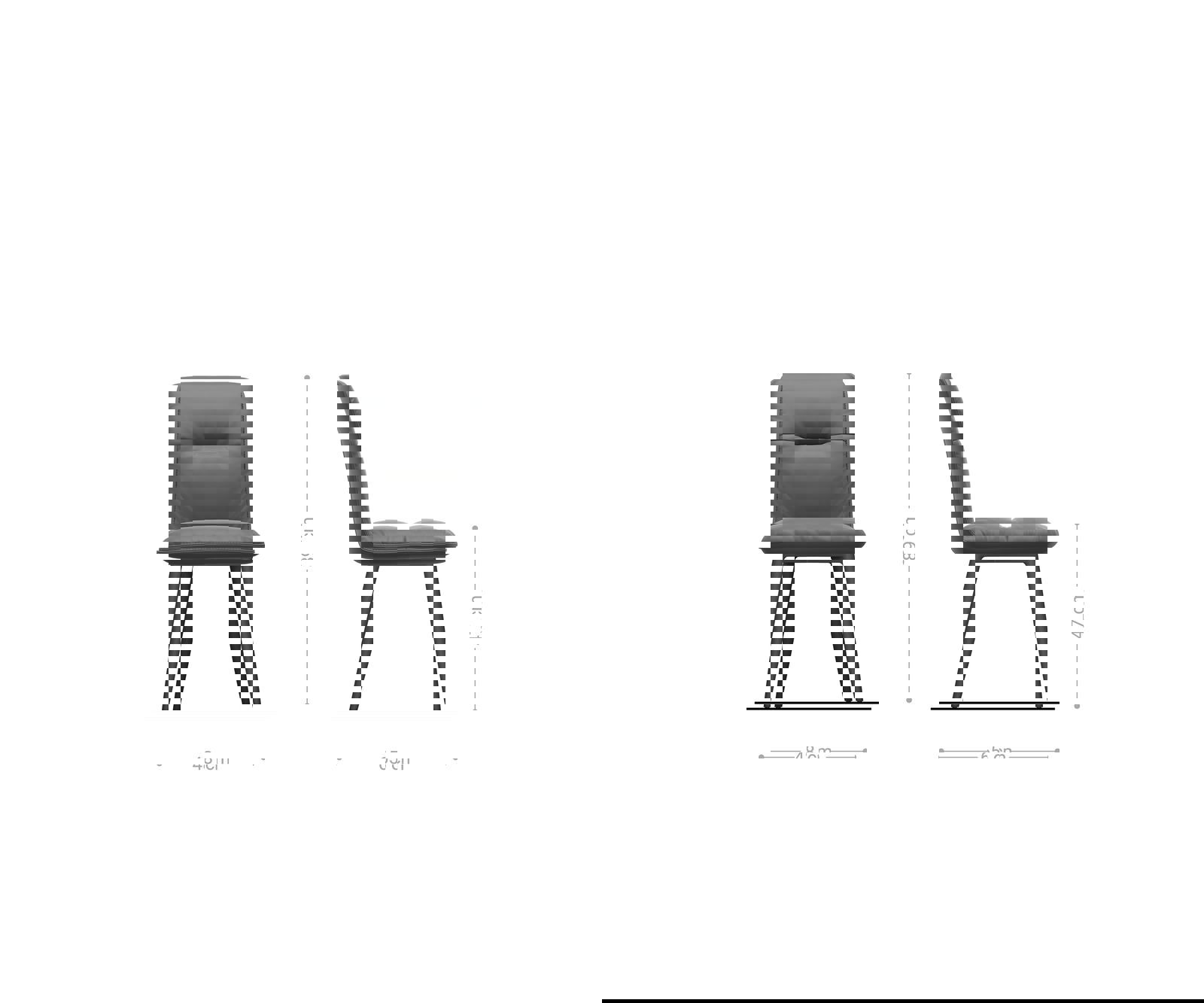 Étkezőszék Vinjo-Flex mikroszálas taupe vintage 4 lábú kúpos fekete - Image 6