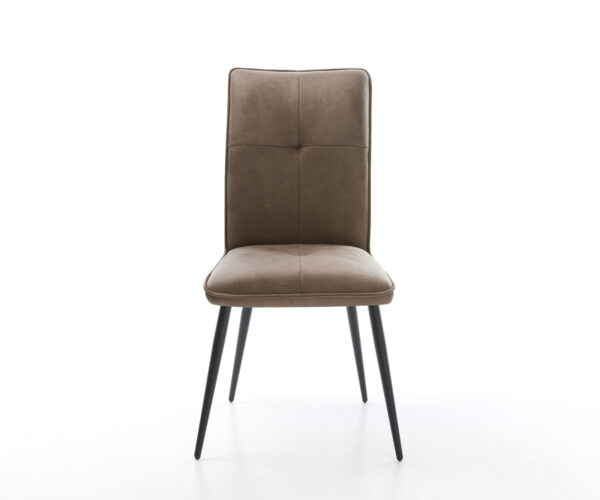 Étkezőszék Maddy-Flex mikroszálas taupe vintage 4 lábú kúpos fekete - Image 2
