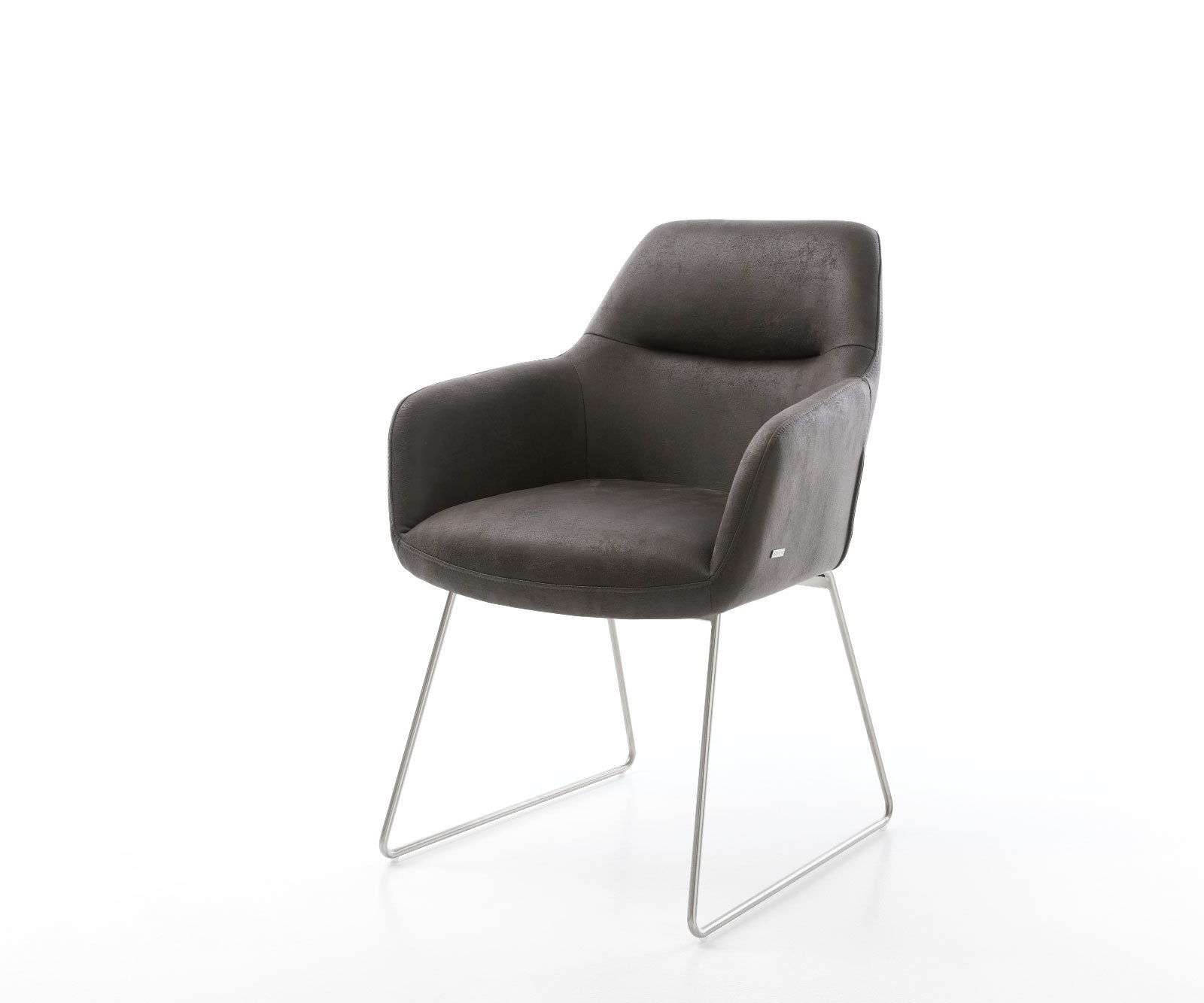 Étkezőszék Pejo-Flex mikroszálas antracit vintage vékony lábazat rozsdamentes acél zsákrugós