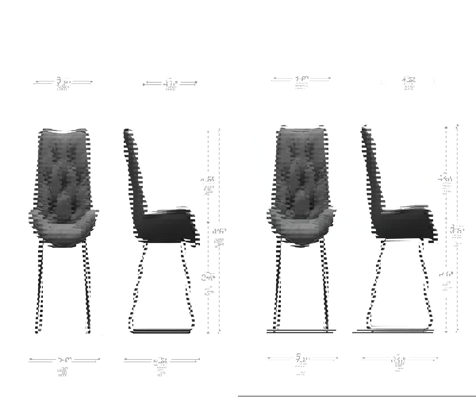 Étkezőszék Taimi-Flex mikroszálas taupe vintage vékony lábazat rozsdamentes acélból - Image 6