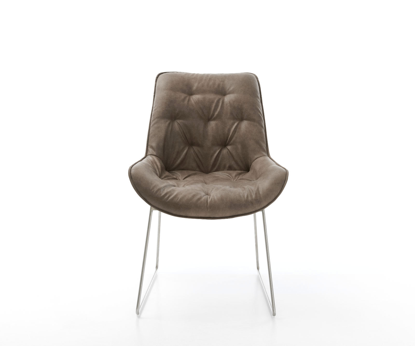 Étkezőszék Taimi-Flex mikroszálas taupe vintage vékony lábazat rozsdamentes acélból - Image 2