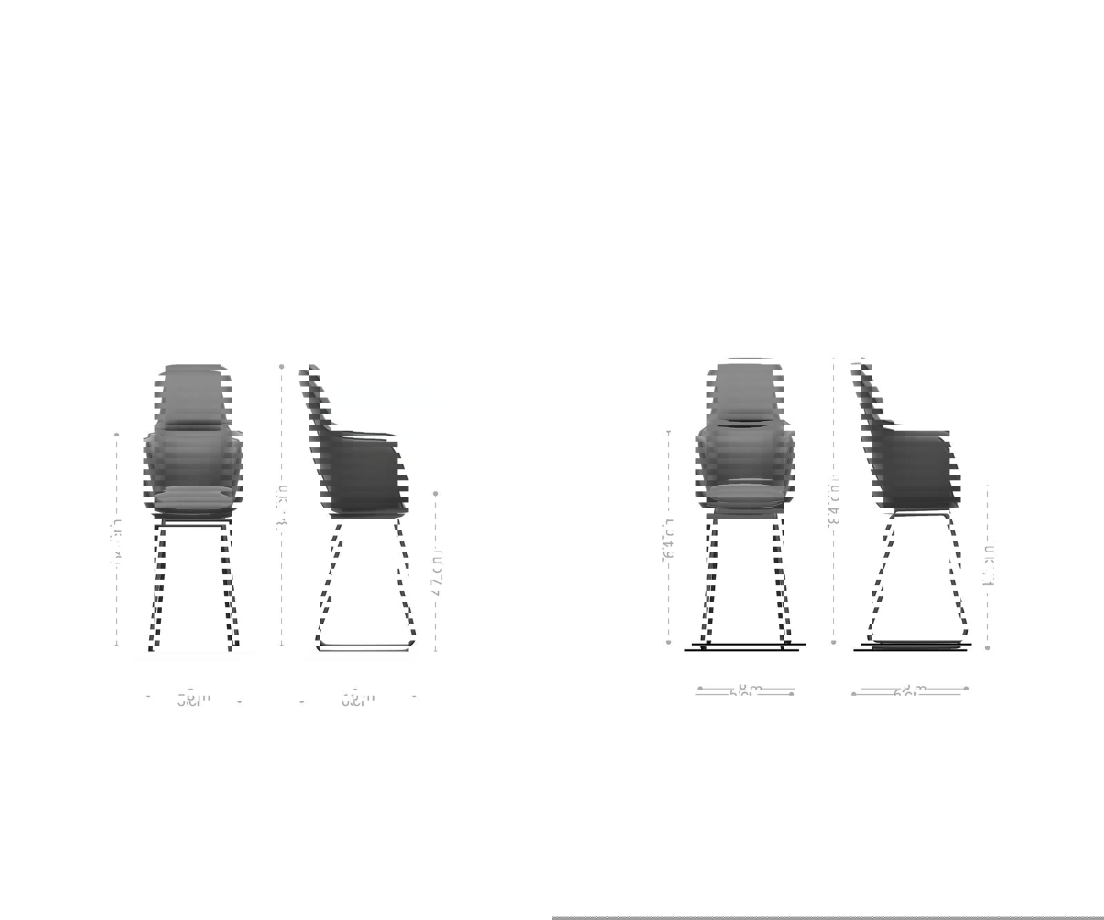 Étkezőszék Pejo-Flex mikroszálas antracit vintage fekete vékony lábazat zsákrugós - Image 6