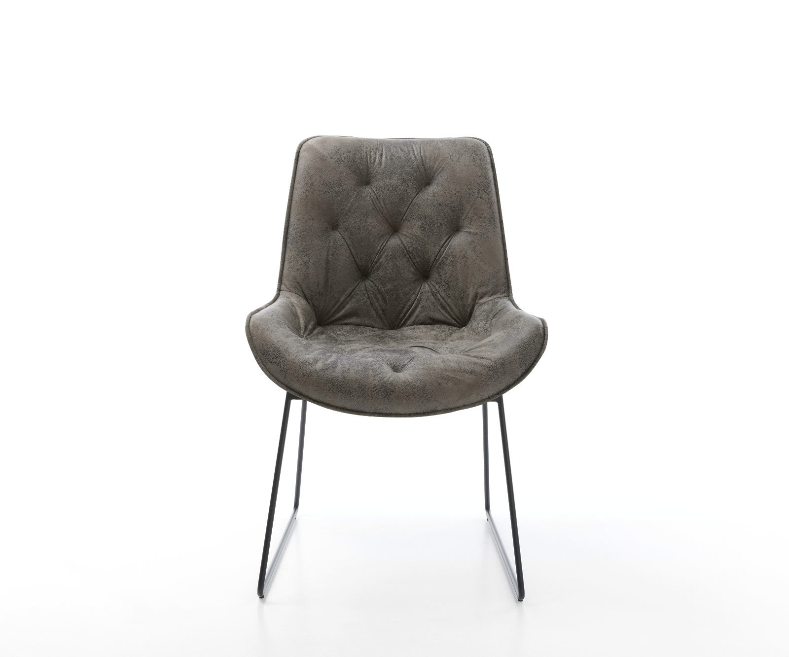 Étkezőszék Taimi-Flex mikroszálas szürke vintage fekete vékony lábazattal - Image 2