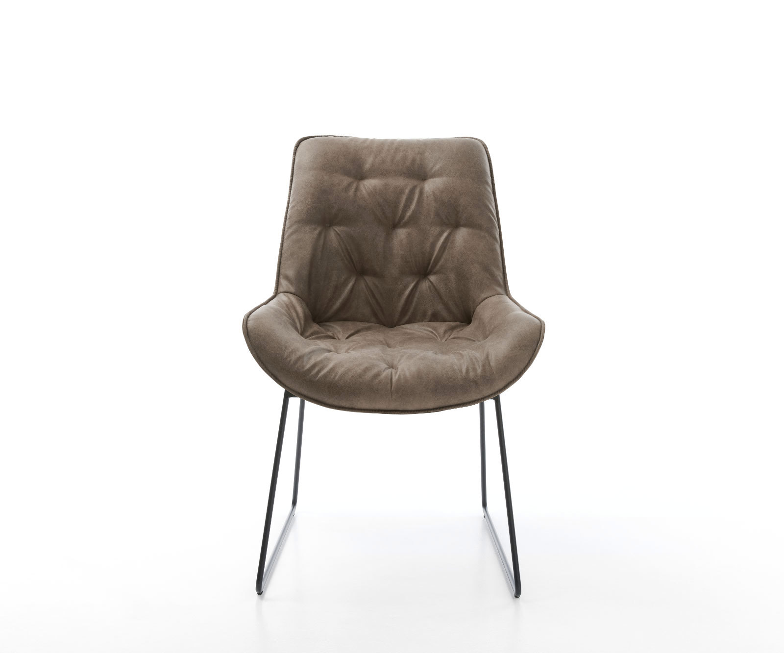 Étkezőszék Taimi-Flex mikroszálas taupe vintage fekete vékony lábazat - Image 2