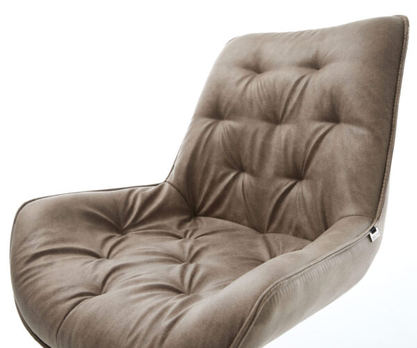 Étkezőszék Taimi-Flex mikroszálas taupe vintage kereszt láb szögletes rozsdamentes acél - Image 4