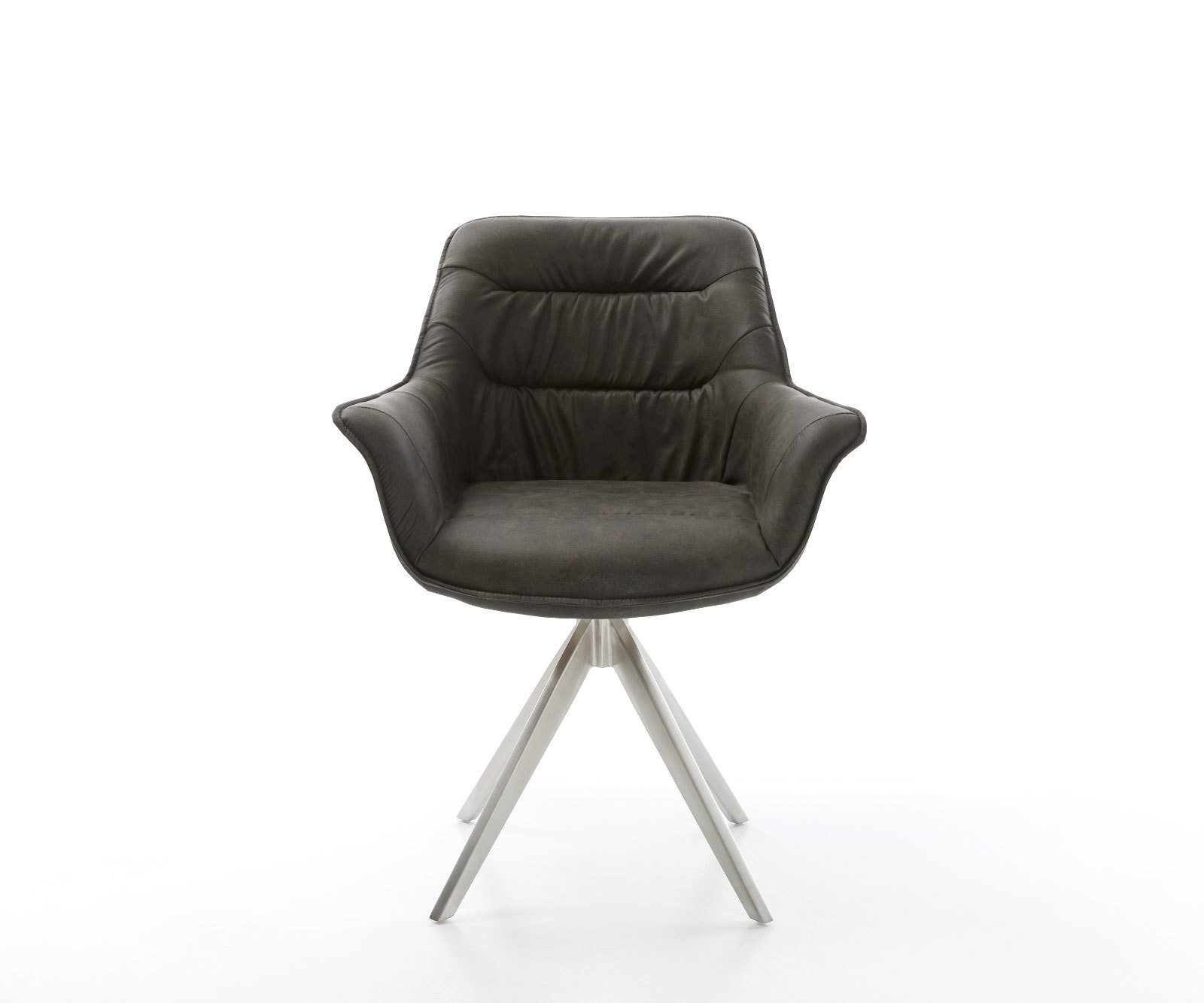 Étkezőszék Kaira-Flex mikroszálas antracit vintage kereszt láb szögletes rozsdamentes acél - Image 2