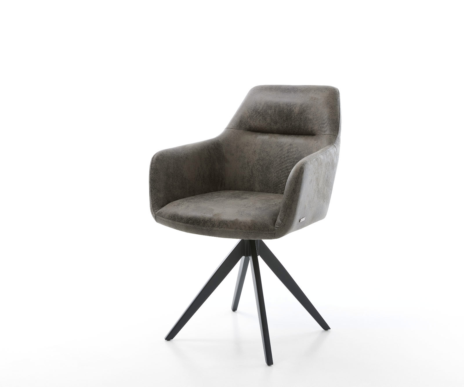 Étkezőszék Pejo-Flex mikroszálas szürke vintage kereszt láb szögletes fekete zsákrugós