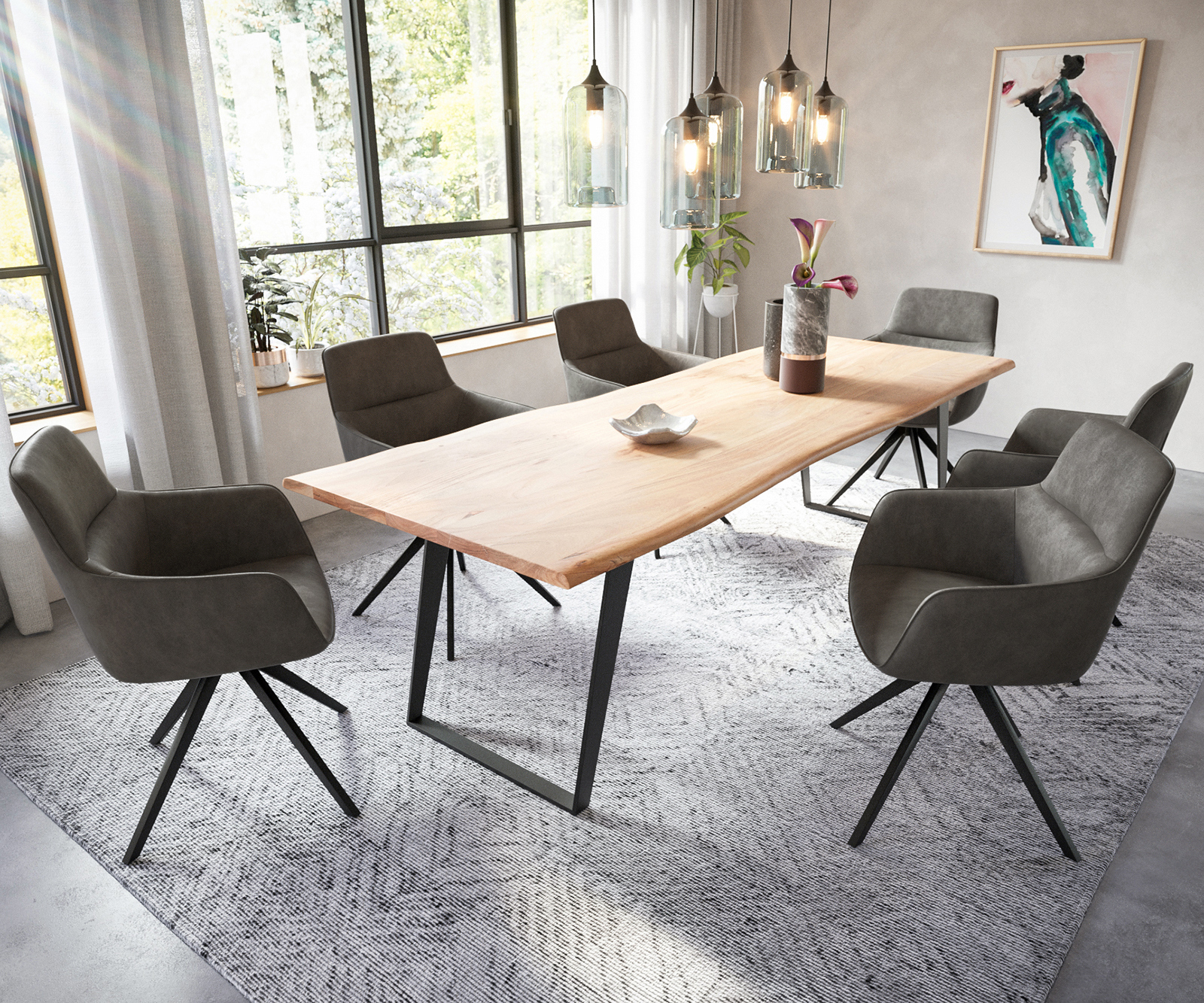 Étkezőszék Pejo-Flex mikroszálas antracit vintage kereszt láb szögletes fekete zsákrugós - Image 4