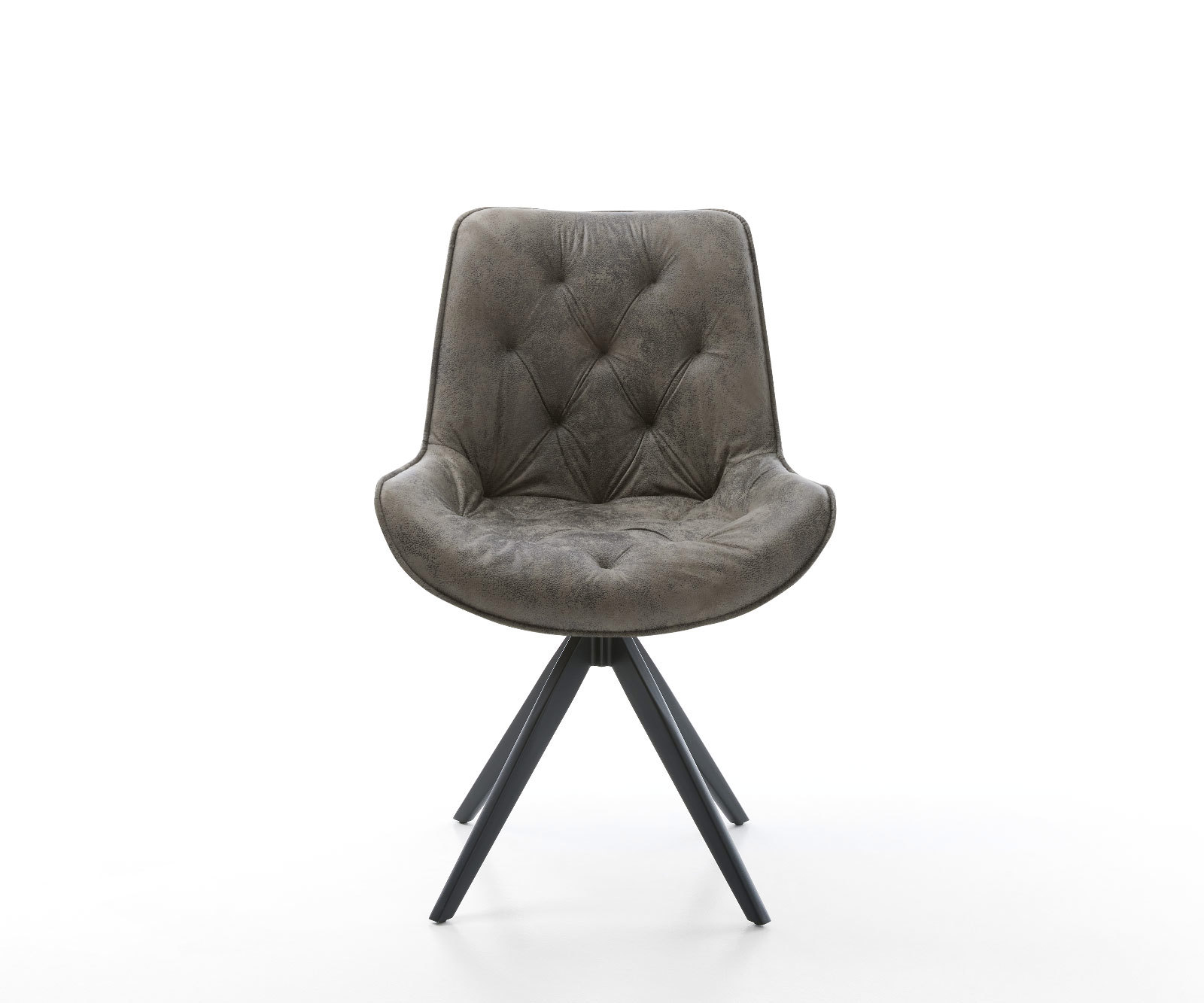 Étkezőszék Taimi-Flex mikroszálas szürke vintage kereszt láb szögletes fekete - Image 2