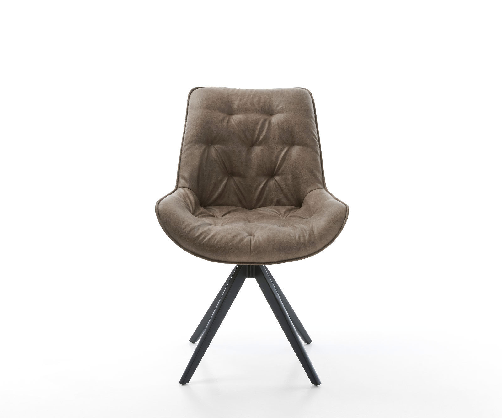 Étkezőszék Taimi-Flex mikroszálas taupe vintage kereszt láb szögletes fekete - Image 2