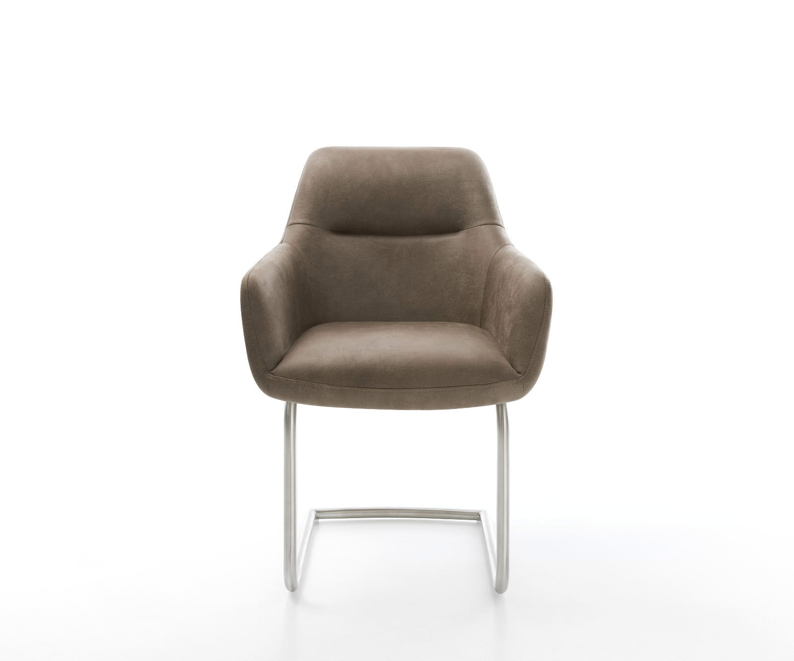 Étkezőszék Pejo-Flex mikroszálas taupe vintage étkezőszék kerek rozsdamentes acél zsákrugó - Image 2