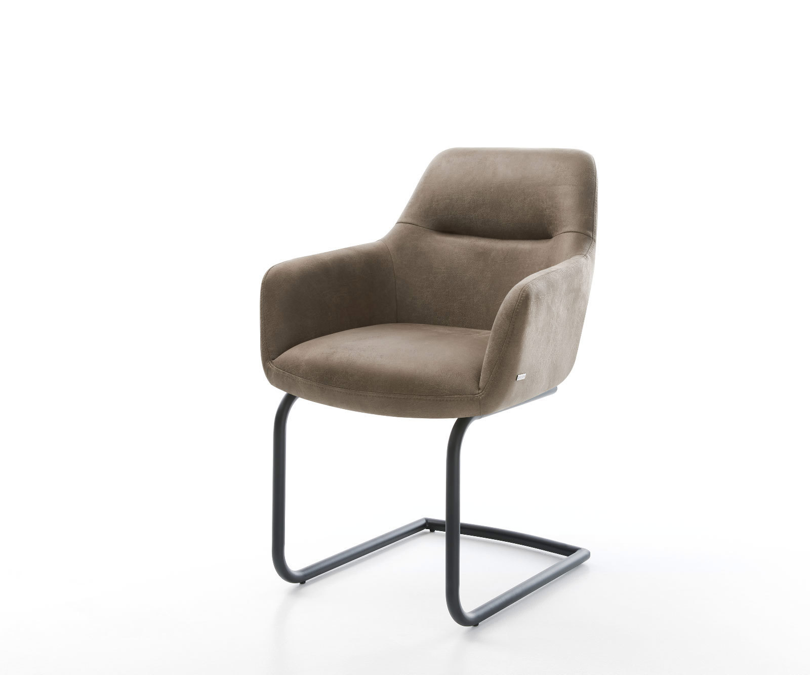 Étkezőszék Pejo-Flex mikroszálas taupe vintage étkezőszék kerek fekete zsákrugós