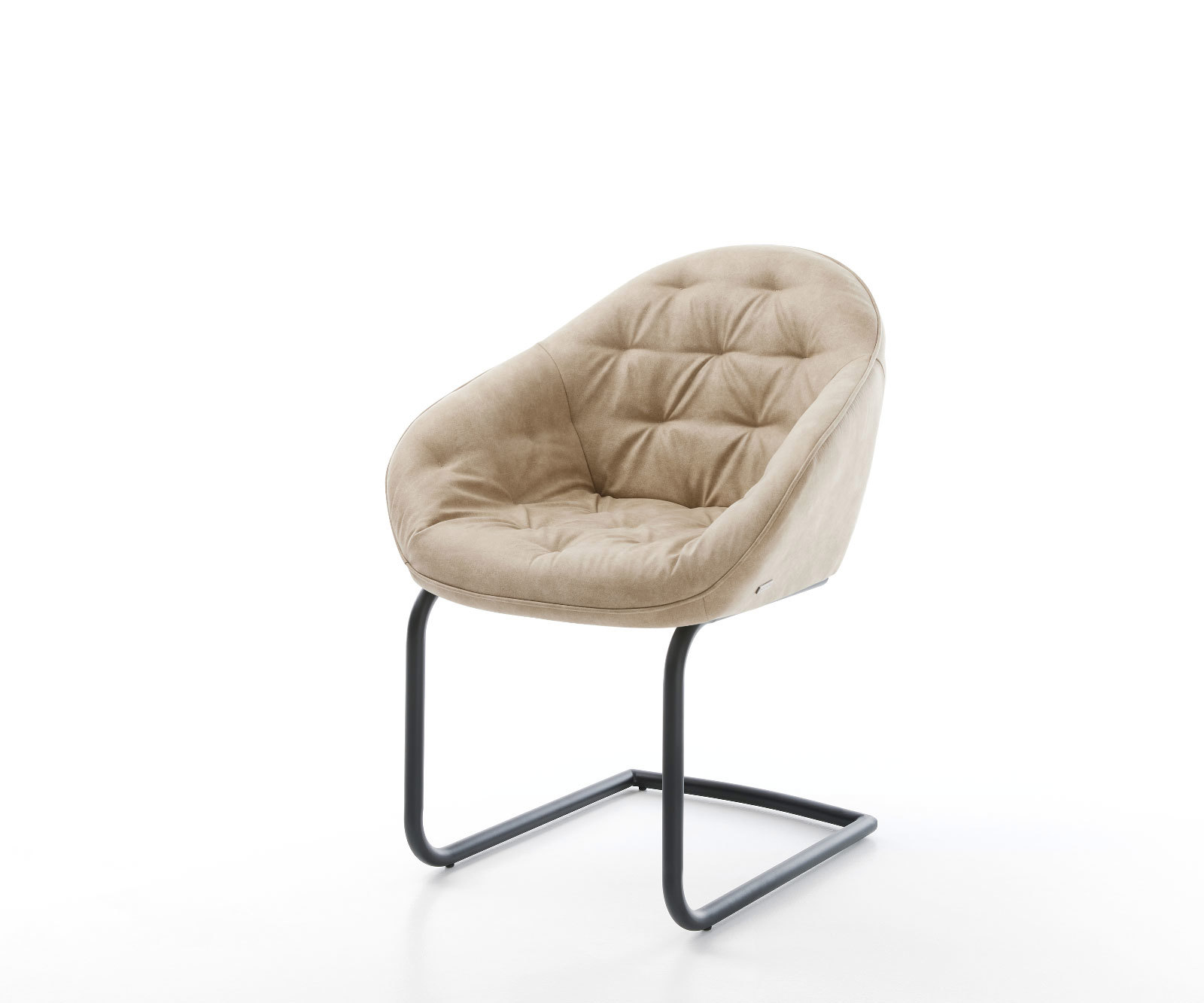 Étkezőszék Gaio-Flex mikroszálas bézs vintage étkezőszék kerek fekete