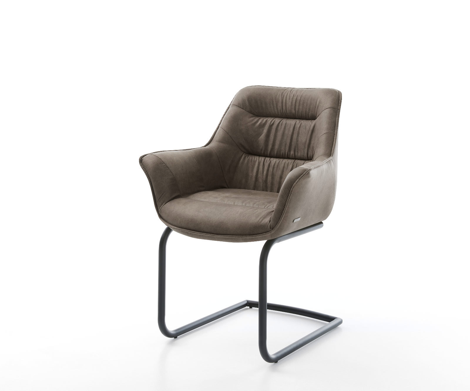 Étkezőszék Kaira-Flex mikroszálas taupe vintage étkezőszék kerek fekete