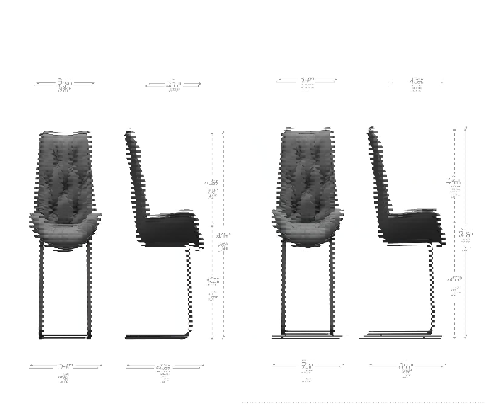 Étkezőszék Taimi-Flex mikroszálas taupe vintage étkezőszék lapos rozsdamentes acél - Image 6