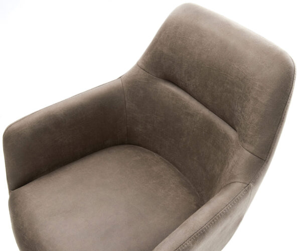 Étkezőszék Pejo-Flex mikroszálas taupe vintage étkezőszék lapos fekete zsákrugós - Image 4