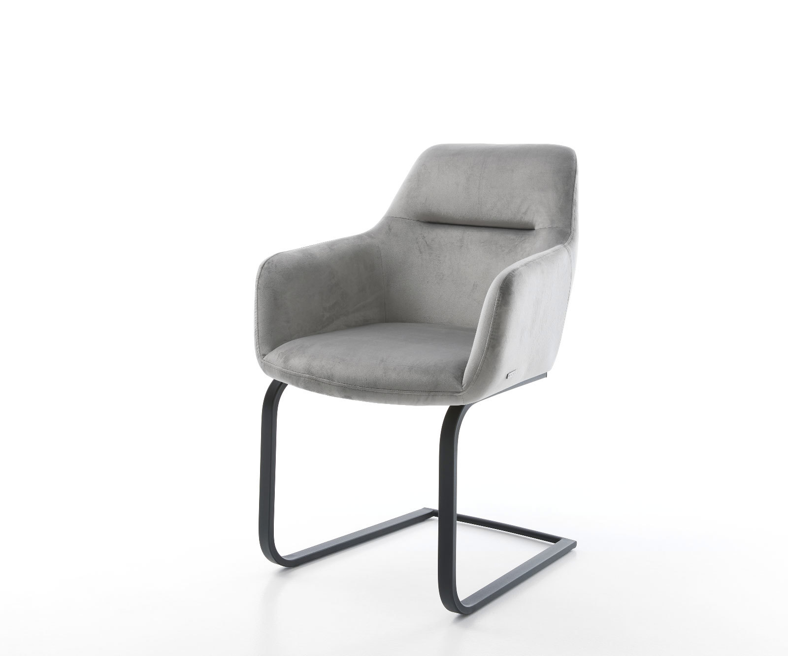 Étkezőszék Pejo-Flex bársony szürke étkezőszék lapos fekete zsákrugós