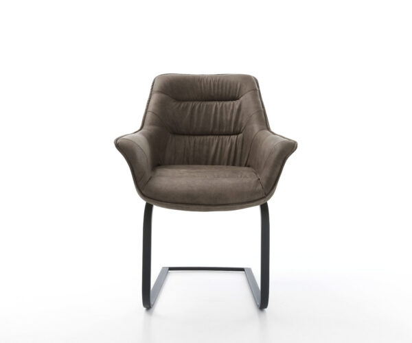 Étkezőszék Kaira-Flex mikroszálas taupe vintage étkezőszék lapos fekete - Image 2