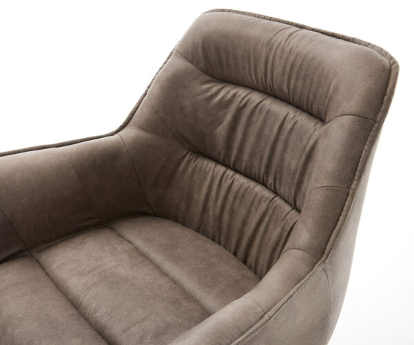 Étkezőszék Kaira-Flex mikroszálas taupe vintage étkezőszék lapos fekete - Image 4