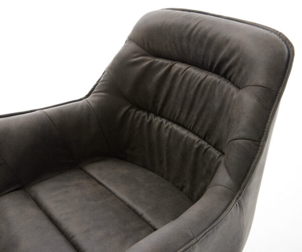 Étkezőszék Kaira-Flex mikroszálas antracit vintage étkezőszék lapos fekete - Image 4