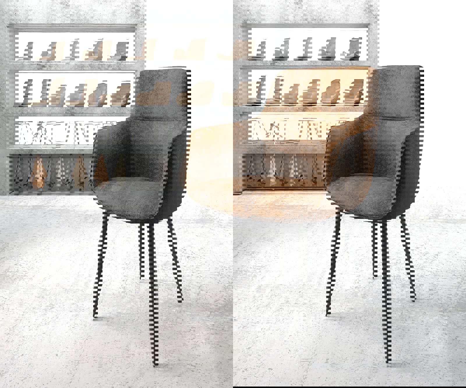 Kényelmes étkezőszék Pejo-Flex barna vintage 4 láb kúpos fekete