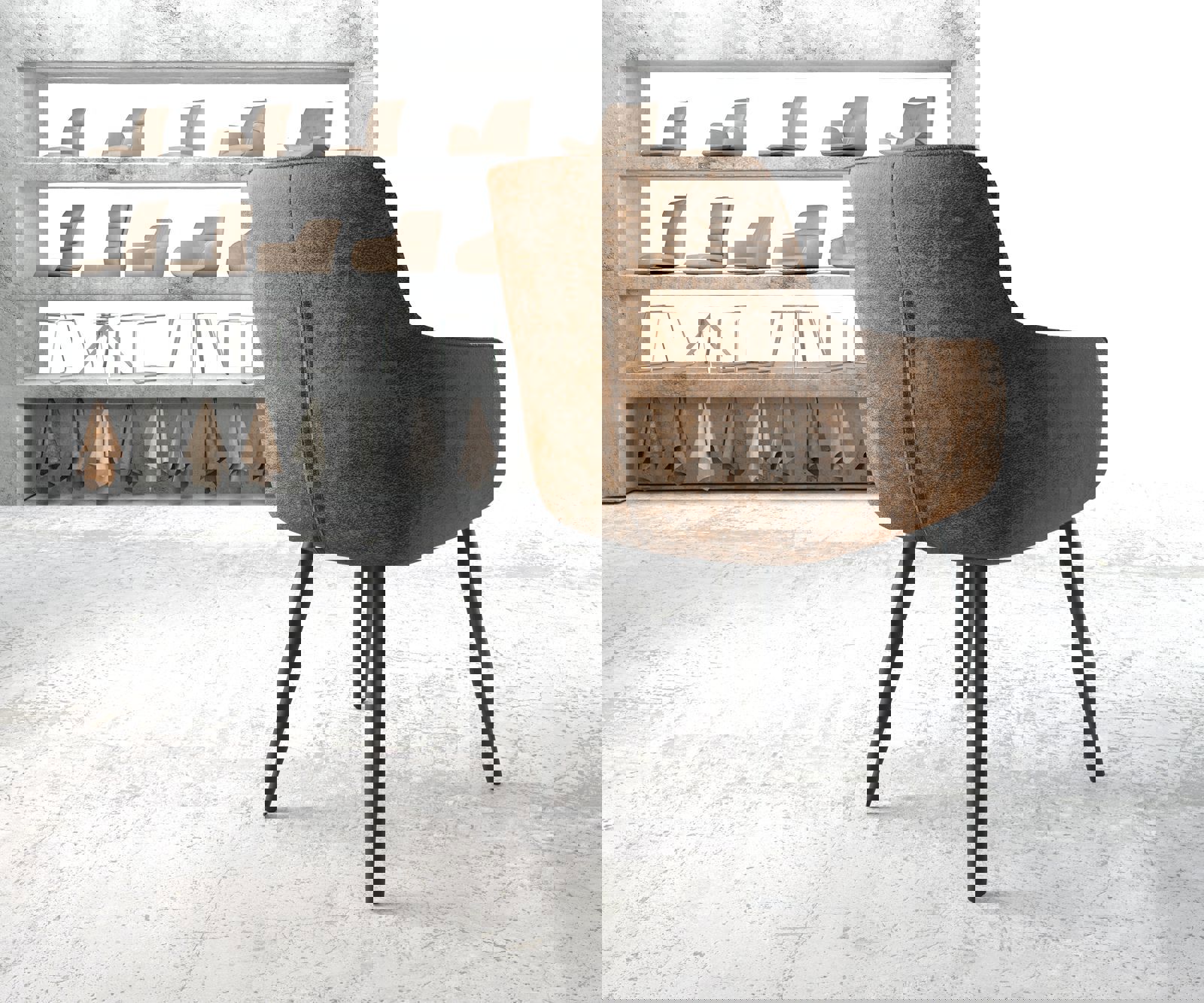 Kényelmes étkezőszék Pejo-Flex barna vintage 4 láb kúpos fekete - Image 4